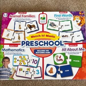 Match It Mania Preschool!Puzzle & Games Set for Early Learning-4 puzzles in 1!